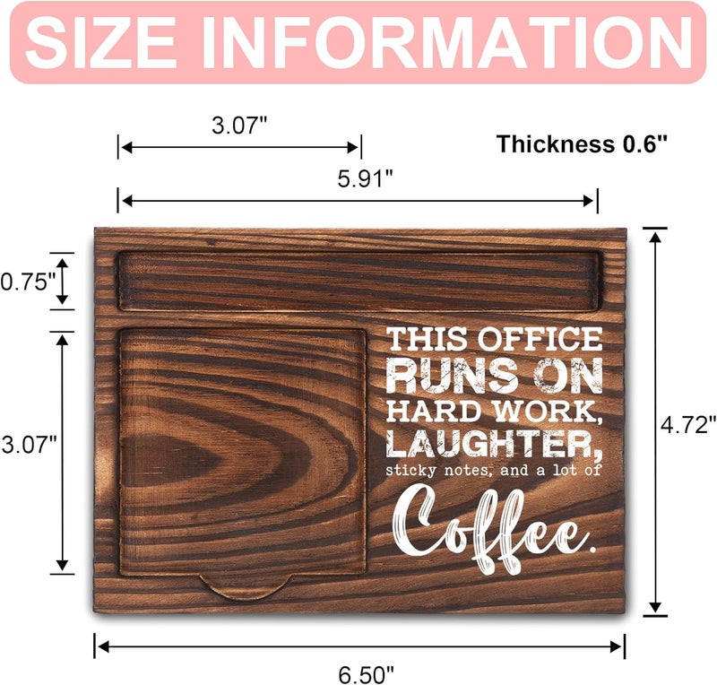 FTONENI Funny Office Gifts for Coworkers, Team Gifts for Employees, Appreciation Gifts for Coworker, Sticky Note Holder, Post-it Note Dispenser for Desk, Wooden Post-it Note & Pen Holder 6.5" x 4.7" - FTA122 - Image 2